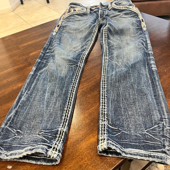 Men Rock Revival Kayden Slim Straight Jeans 25x27 fit boys sz 14 - Picture 9 of 9